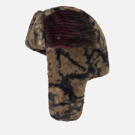 Шапка Kangol Wild Fur Trapper, цвет оливковый, размер M