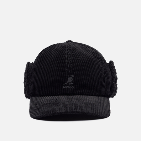 Кепка Kangol Cozy Cord Earflap Baseball, цвет чёрный, размер S-M