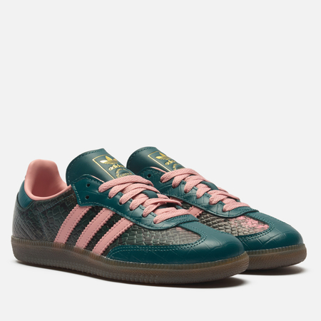Женские кроссовки adidas Originals Samba OG, цвет зелёный, размер 38.5 EU