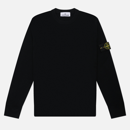 Мужской свитер Stone Island Full Rib RWS Wool Regular Crewneck, цвет чёрный, размер XL