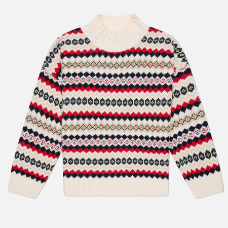 Женский свитер Barbour Aspen Fair Isle Funnel Neck, цвет белый, размер S