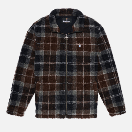 Мужская толстовка Barbour Tartan Fleece Zip Through, цвет коричневый, размер M