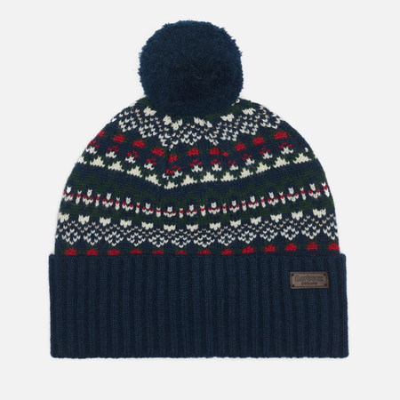 Шапка Barbour Marlow Fair Isle Pom, цвет синий