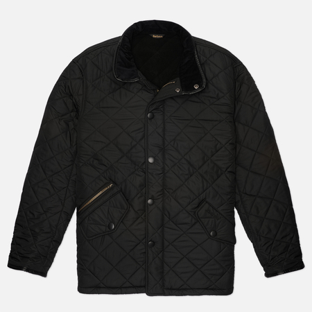 Мужская стеганая куртка Barbour Powell, цвет чёрный, размер XL