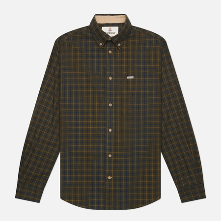 Мужская рубашка Barbour Bank Regular, цвет оливковый, размер M