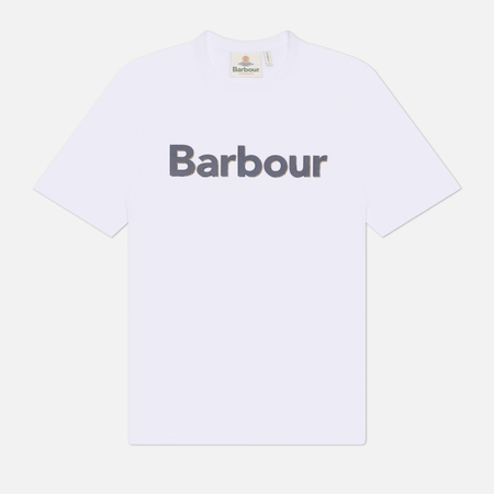 Мужская футболка Barbour Halstow Logo Tailored, цвет белый, размер S