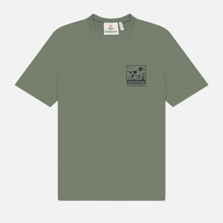 Мужская футболка Barbour Setter Graphic Tailored, цвет зелёный, размер M