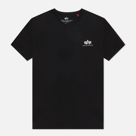 Мужская футболка Alpha Industries Basic Small Logo, цвет чёрный, размер XXL