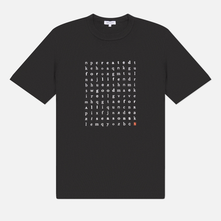 Мужская футболка Norse Projects Elmelunde Organic Dry Cotton Crossword, цвет чёрный, размер XL