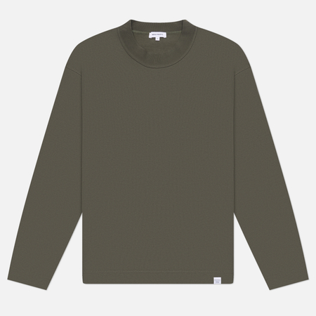Мужской лонгслив Norse Projects Isefjord Compact Cotton, цвет оливковый, размер M