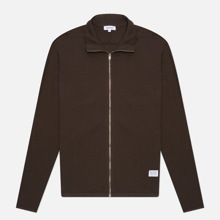 Мужской свитер Norse Projects Teno Cotton Hemp Military Rib Zip, цвет коричневый, размер M