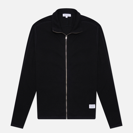 Мужской свитер Norse Projects Teno Cotton Hemp Military Rib Zip, цвет чёрный, размер L