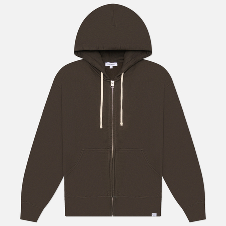 Мужская толстовка Norse Projects Keldur Brushed Diagonal Cotton Fleece Zip Hoodie, цвет оливковый, размер M