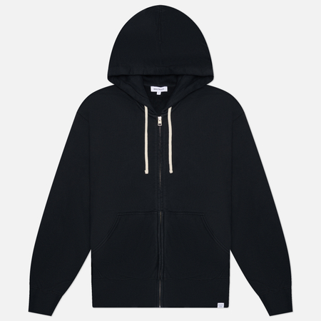 Мужская толстовка Norse Projects Keldur Brushed Diagonal Cotton Fleece Zip Hoodie, цвет чёрный, размер M