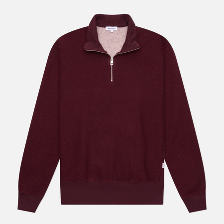 Мужская толстовка Norse Projects Flossli Relaxed Cotton Wool Half-Zip, цвет бордовый, размер XXL
