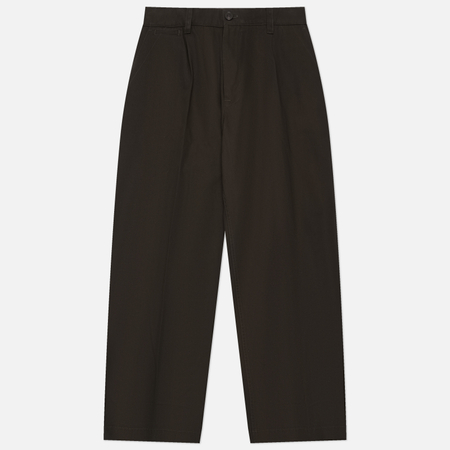 Мужские брюки Norse Projects Volda Pleated Cotton Twill, цвет оливковый, размер 32