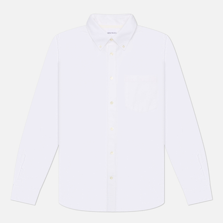 Мужская рубашка Norse Projects Lyngkrog Regular Oxford Branded, цвет белый, размер XXL
