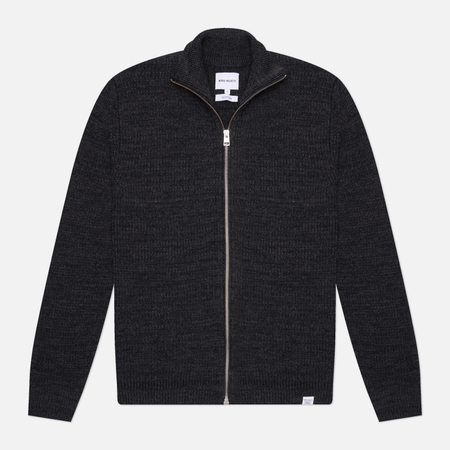Мужской свитер Norse Projects Hagen Wool Cotton Rib Full Zip Jacket, цвет серый, размер XXL