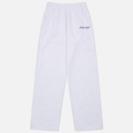 Мужские брюки Sporty & Rich Signature Logo Embroidered Wide, цвет серый, размер XS