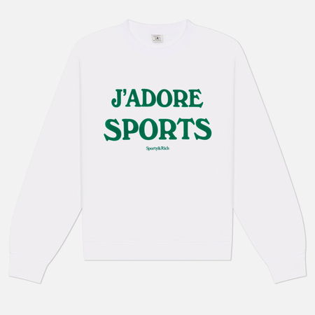 Мужская толстовка Sporty & Rich Jadore Flocked Crewneck, цвет белый, размер L