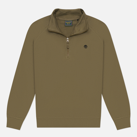 Мужская толстовка Timberland Exeter River Tree Embroidered Logo Quarter-Zip, цвет зелёный, размер M
