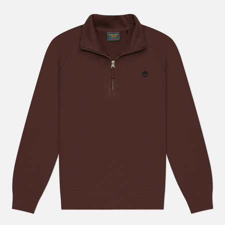 Мужская толстовка Timberland Exeter River Tree Embroidered Logo Quarter-Zip, цвет коричневый, размер L