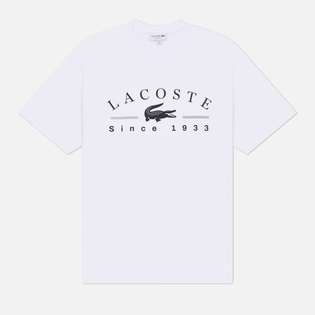 Мужская футболка Lacoste Printed Cotton Classic Fit, цвет белый, размер XL