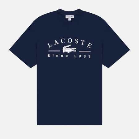 Мужская футболка Lacoste Printed Cotton, цвет синий, размер M
