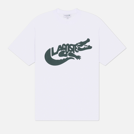 Мужская футболка Lacoste Classic Fit Printed Cotton, цвет белый, размер L
