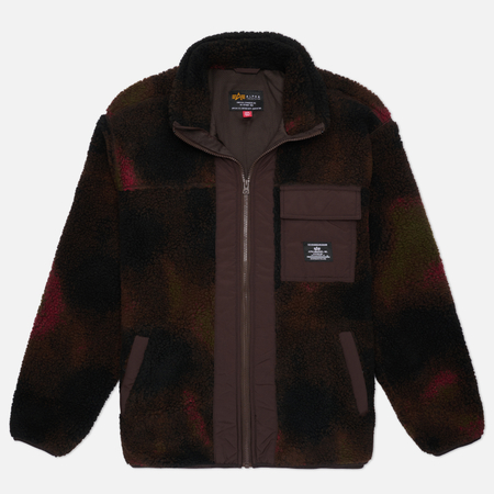 Мужская флисовая куртка Alpha Industries Houston Relaxed Fit, цвет коричневый, размер S