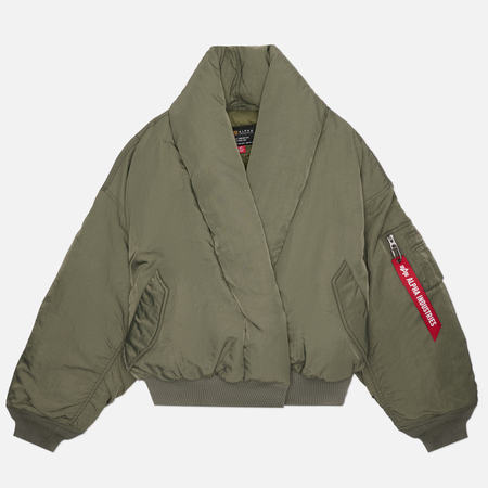 Женский пуховик Alpha Industries Shawl Collar Flight, цвет серый, размер S
