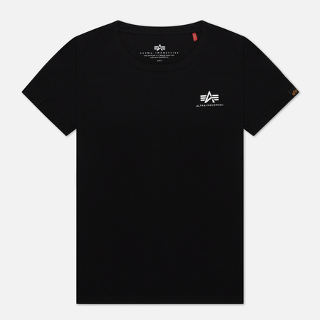 Женская футболка Alpha Industries Basic T Small Logo, цвет чёрный, размер M