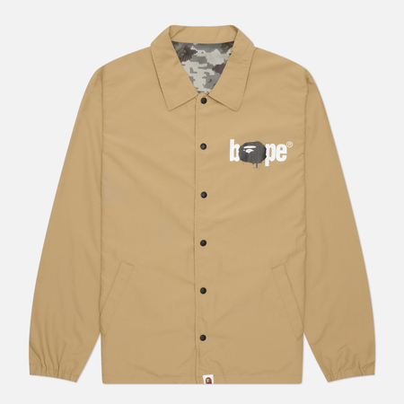 Мужская куртка ветровка A Bathing Ape BAPE Reversible Coach, цвет бежевый