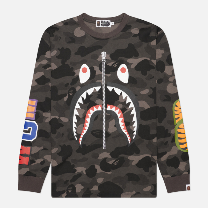 Мужской лонгслив A Bathing Ape Color Camo Shark