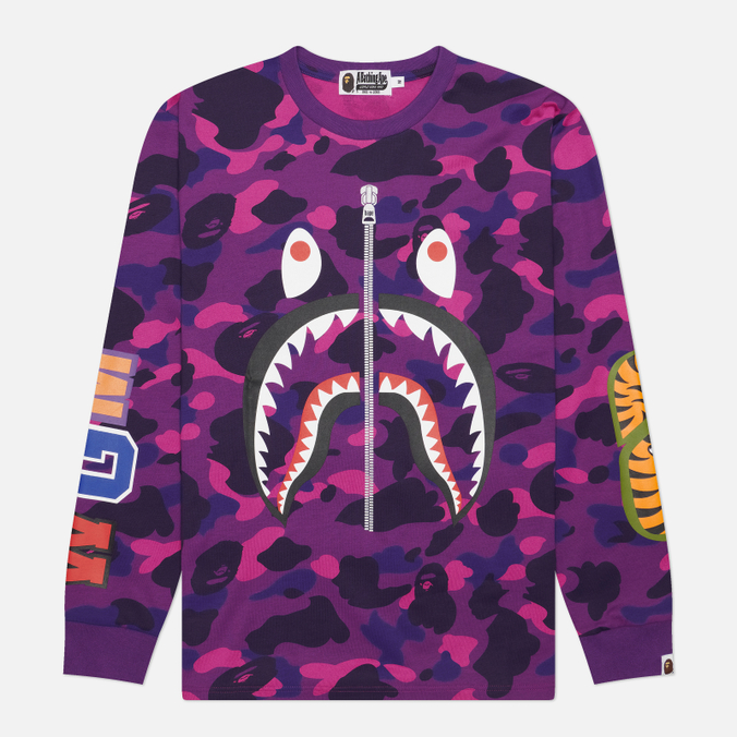 Мужской лонгслив A Bathing Ape Color Camo Shark