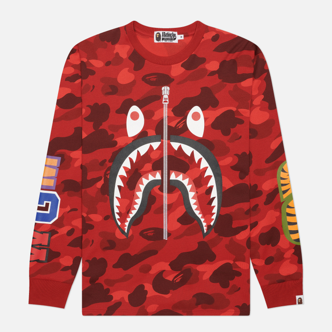Мужской лонгслив A Bathing Ape Color Camo Shark