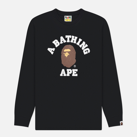 Мужской лонгслив A Bathing Ape College, цвет чёрный