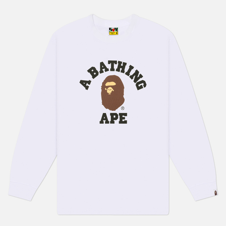 Мужской лонгслив A Bathing Ape College, цвет белый