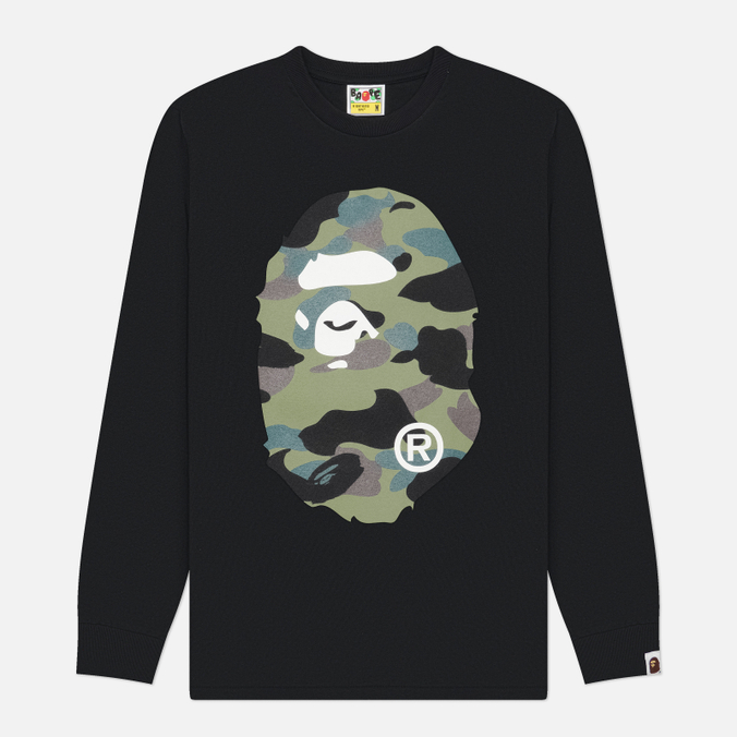 Мужской лонгслив A Bathing Ape 1st Camo Big Ape Head