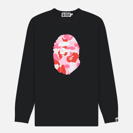 Мужской лонгслив A Bathing Ape ABC Camo Ape Head Relaxed Fit, цвет чёрный