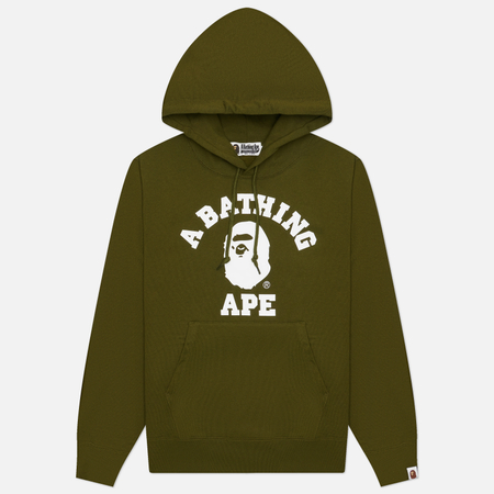 Мужская толстовка A Bathing Ape College Hoodie, цвет оливковый