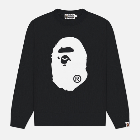 Мужская толстовка A Bathing Ape Big Ape Head Crewneck, цвет чёрный