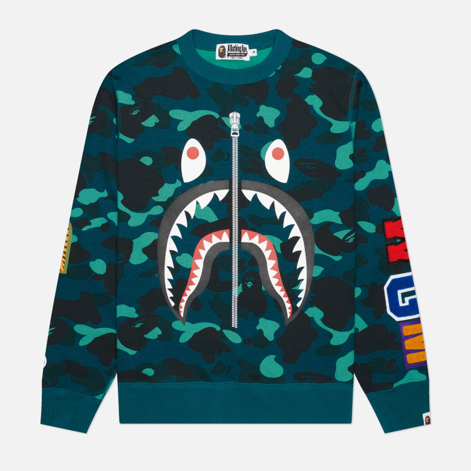 Мужская толстовка A Bathing Ape Color Camo Shark Crewneck