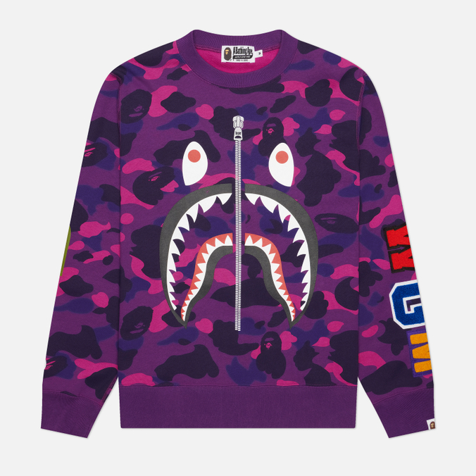 Мужская толстовка A Bathing Ape Color Camo Shark Crewneck