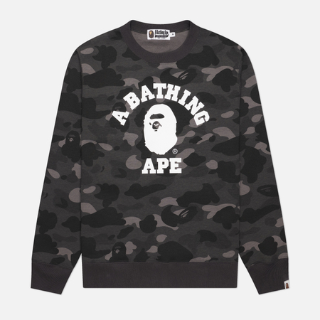 Мужская толстовка A Bathing Ape Color Camo College Crewneck, цвет чёрный