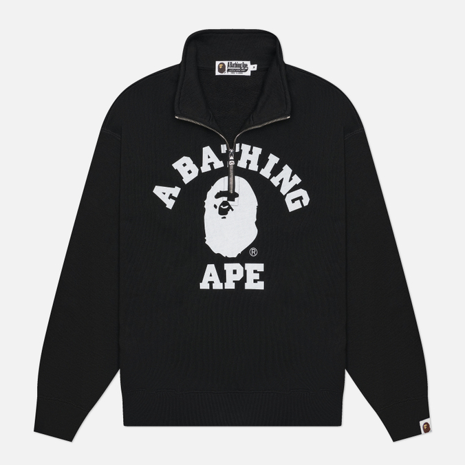 Мужская толстовка A Bathing Ape College Half Zip Relaxed Fit