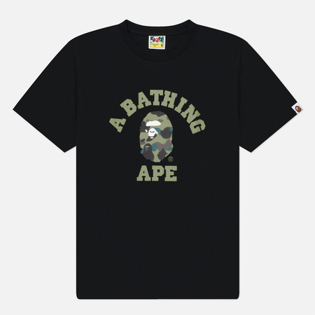 Мужская футболка A Bathing Ape 1st Camo College, цвет чёрный