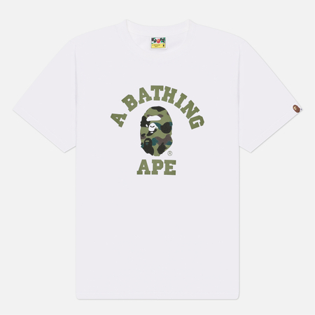 Мужская футболка A Bathing Ape 1st Camo College, цвет белый
