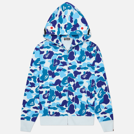 Мужская толстовка A Bathing Ape ABC Camo 2nd Shark Full Zip Hoodie, цвет синий