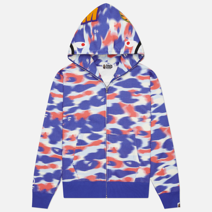 Мужская толстовка A Bathing Ape Screen Camo Shark Full Zip Hoodie
